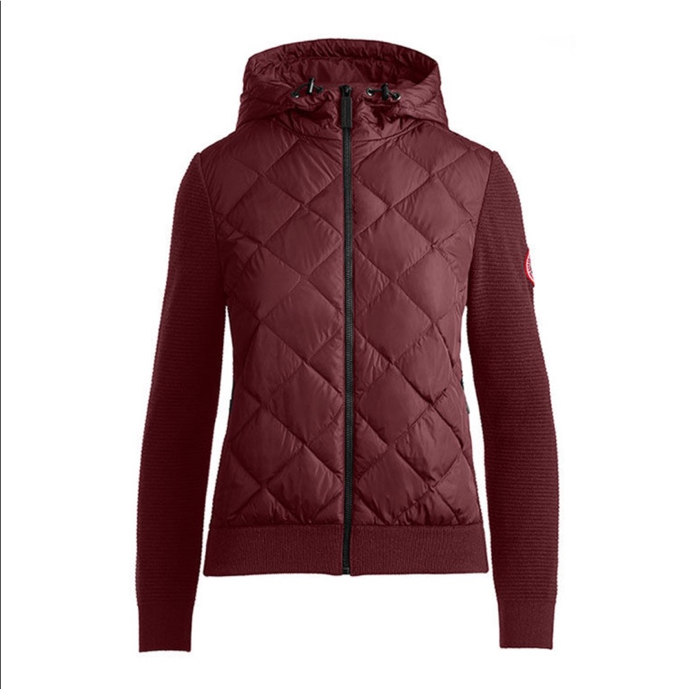 Canada Goose Women's Maroon Quilted Hooded Jacket